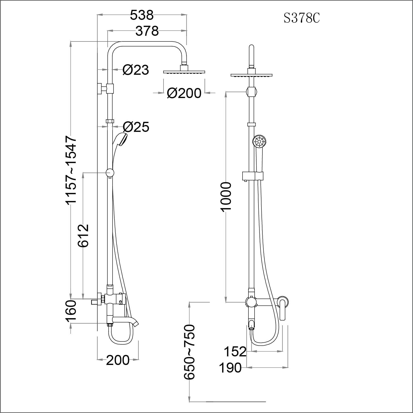 Cây sen tắm Caesar S378C nóng lạnh