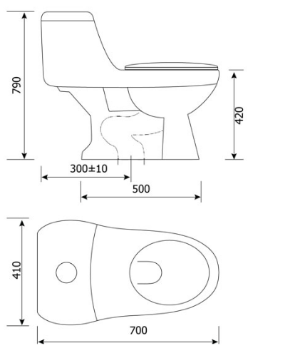 Bồn cầu 1 khối Pozzi 20 (Nhanh tay số lượng có hạn)