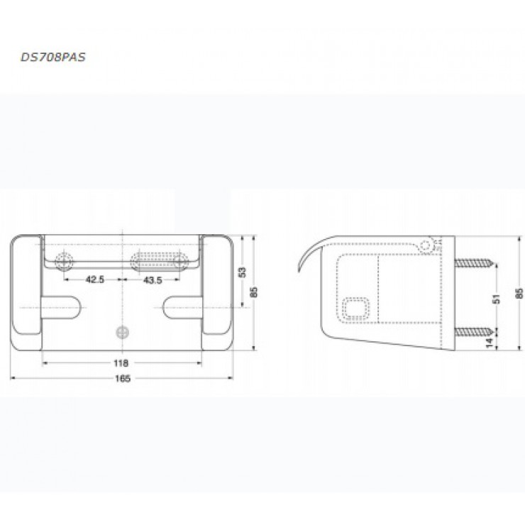 Bản vẽ kỹ thuật Hộp giấy vệ sinh TOTO DS708PAS