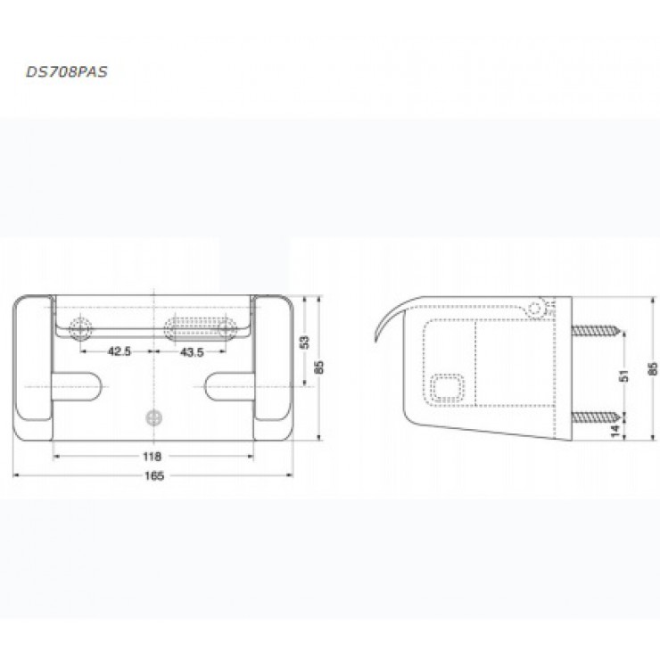 Bản vẽ kỹ thuật Hộp giấy vệ sinh Toto DS708PAS