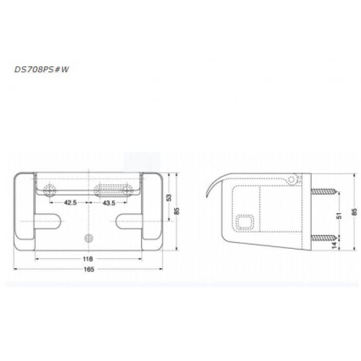 Bản vẽ kỹ thuật Hộp Giấy Vệ Sinh TOTO DS708PS#W