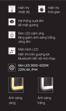 Gương led cảm ứng Đình Quốc ĐQ 67014B 60x80 cm