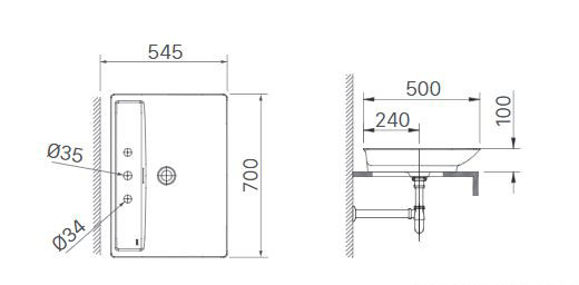 Lavabo chậu rửa mặt Inax CERAFINE AL-S630V đặt bàn (ALS630V) men sứ chống bám bẩn Aquaceramic