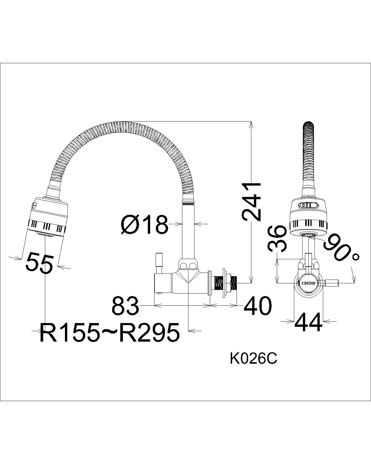 Vòi chậu rửa chén Caesar K026C nước lạnh