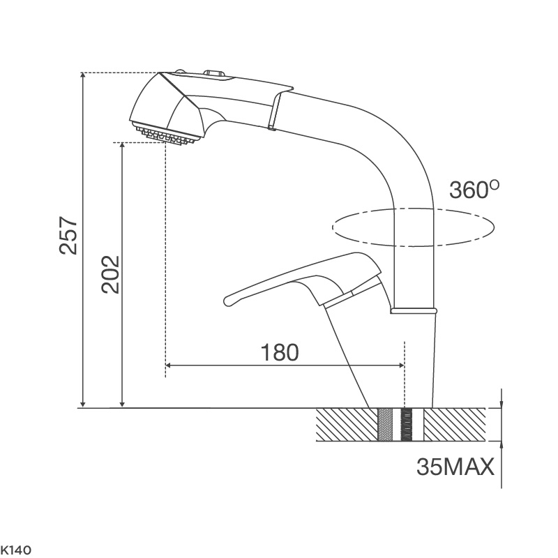 Vòi chậu rửa chén Malloca K140 nóng lạnh