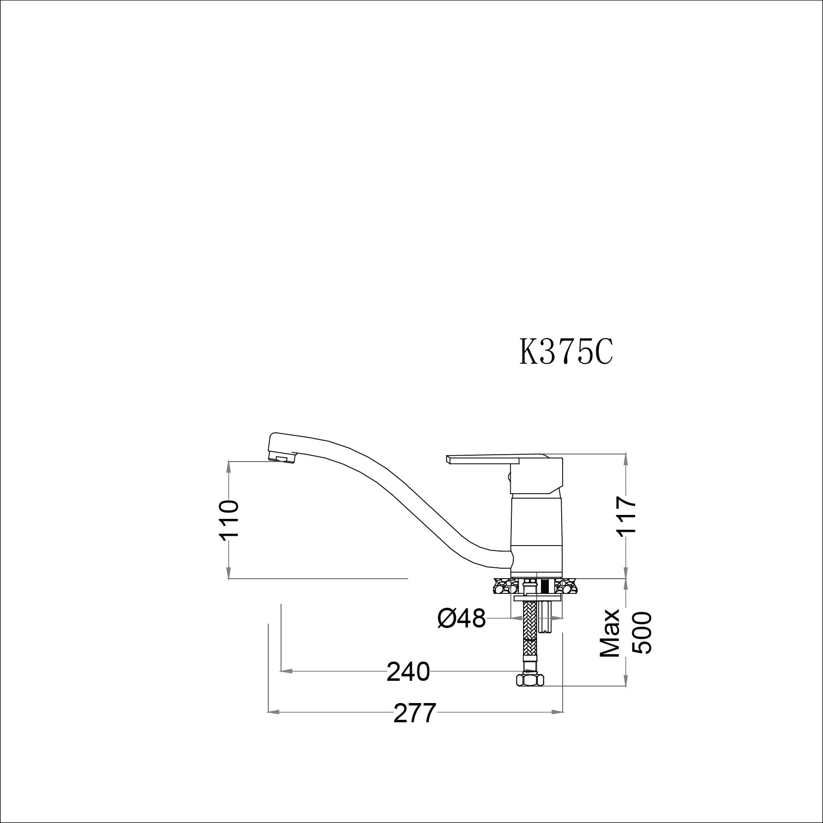 Vòi chậu rửa chén Caesar K375C nóng lạnh