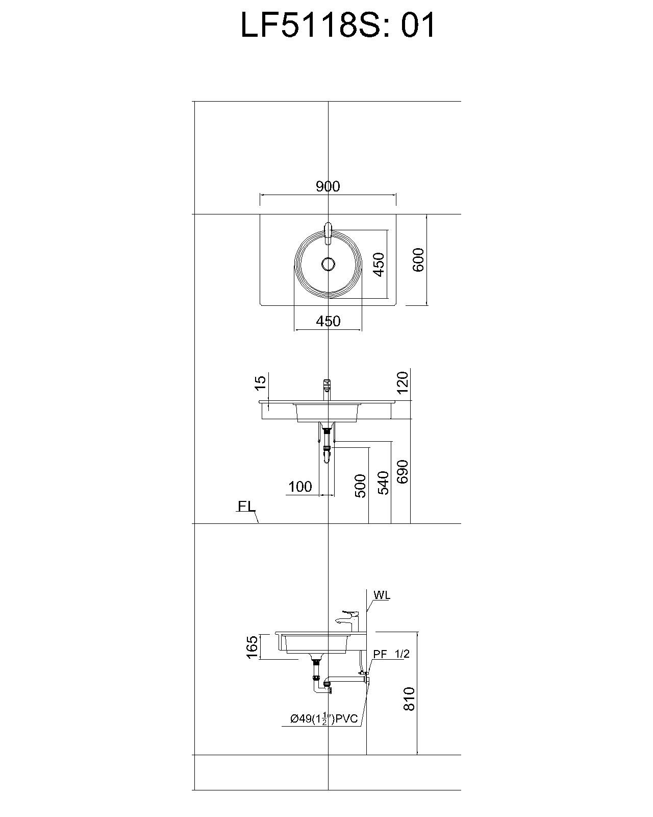 Lavabo chậu rửa mặt Caesar LF5118 âm bàn