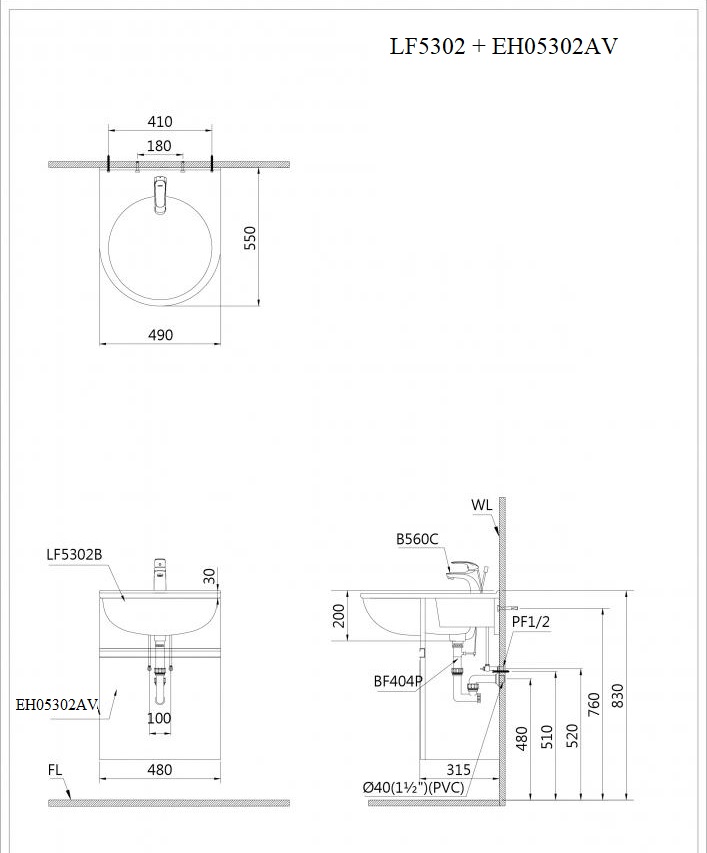 Bộ Lavabo tủ Caesar LF5302