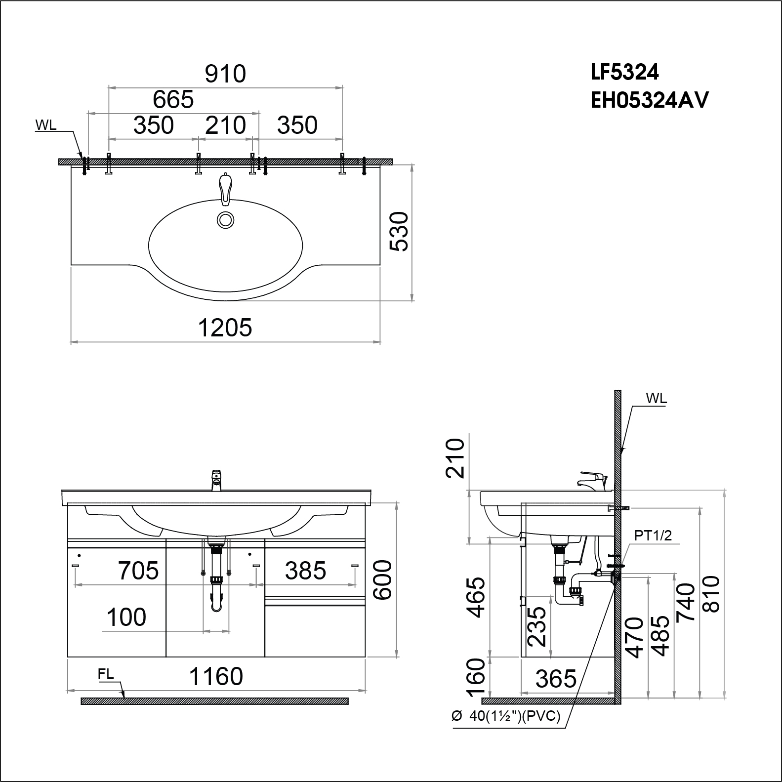 Bộ Lavabo tủ Caesar LF5324