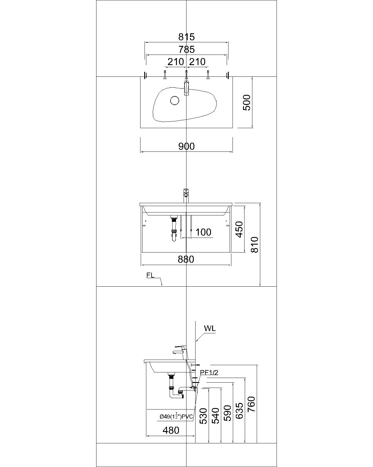 Bộ Lavabo tủ Caesar LF5368