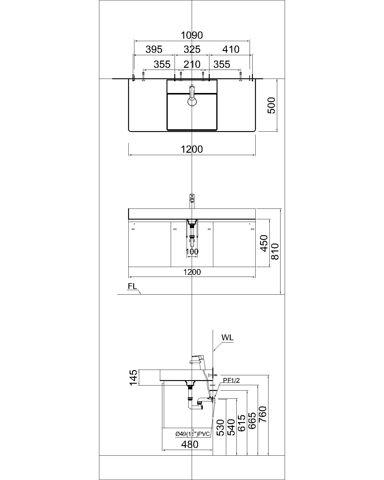 Bộ Lavabo tủ Caesar LF5388 + EH05388DWV