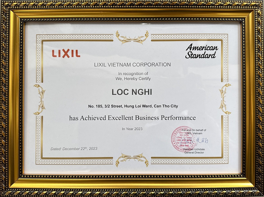 Chứng nhận đại lý American Standard