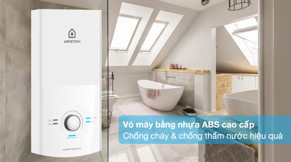 Máy tắm nước nóng điện trực tiếp Ariston Aures Premium 4.5 không bơm