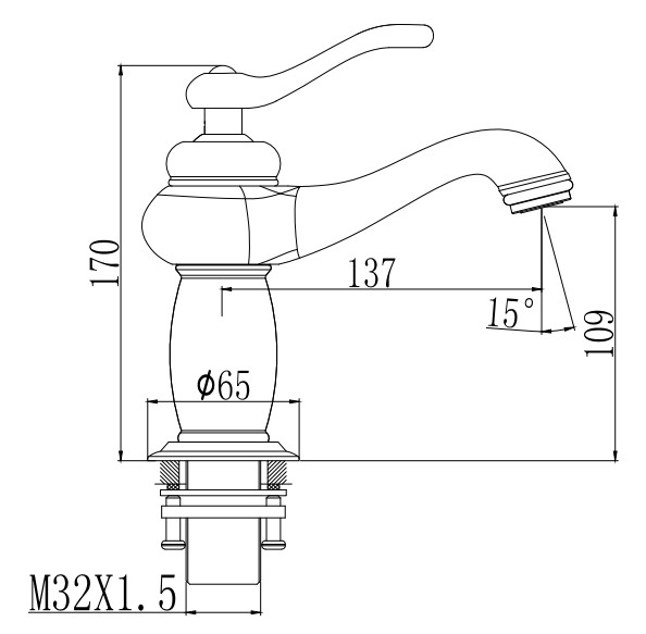 Vòi lavabo chậu rửa mặt Everest EV-MV22 nóng lạnh mạ vàng nghệ thuật