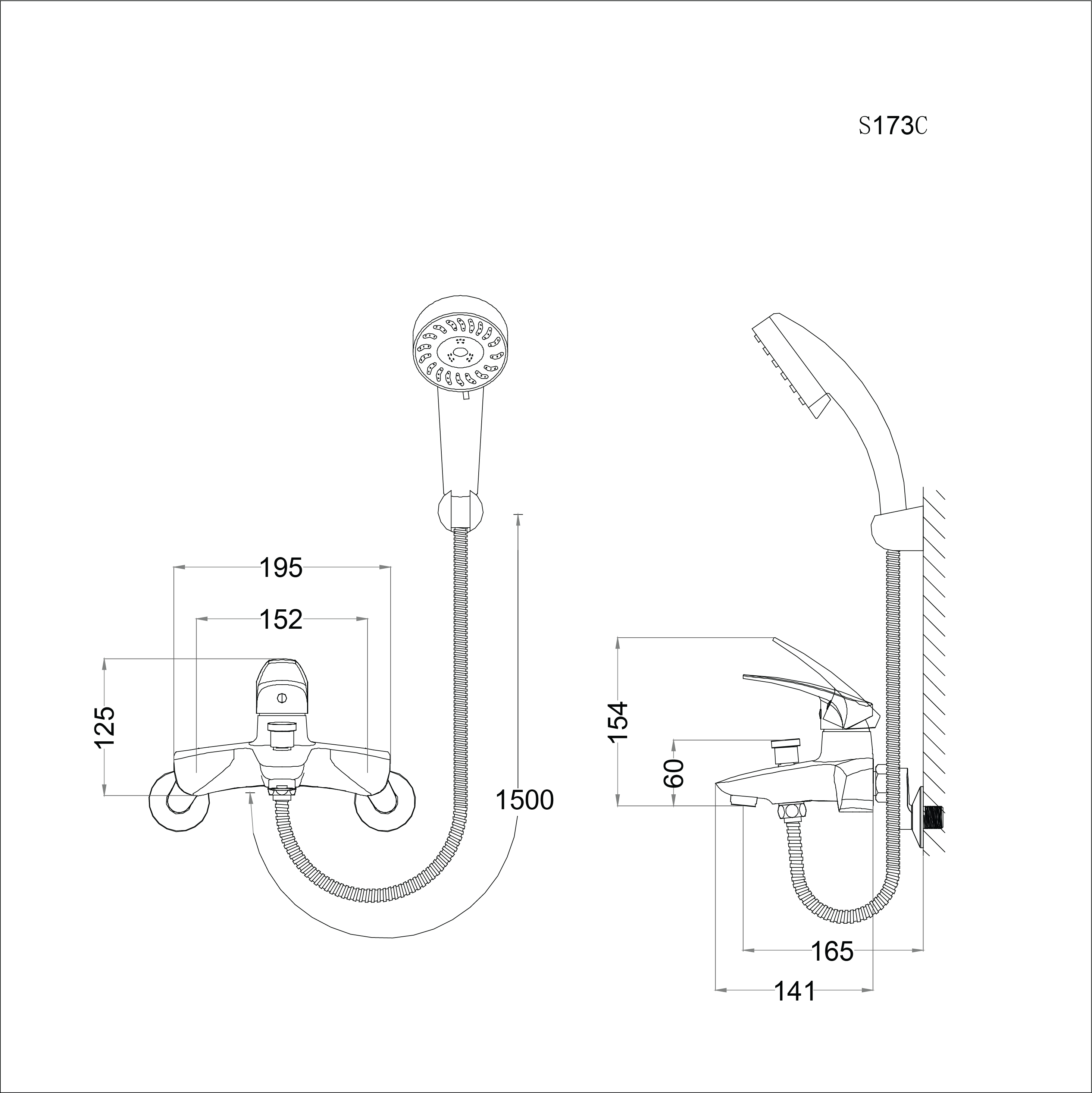 Vòi sen tắm nóng lạnh Caesar S173C