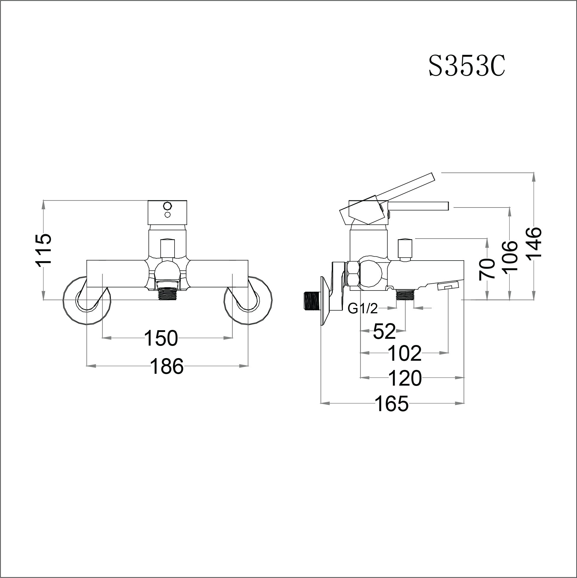 Vòi sen tắm nóng lạnh Caesar S353C