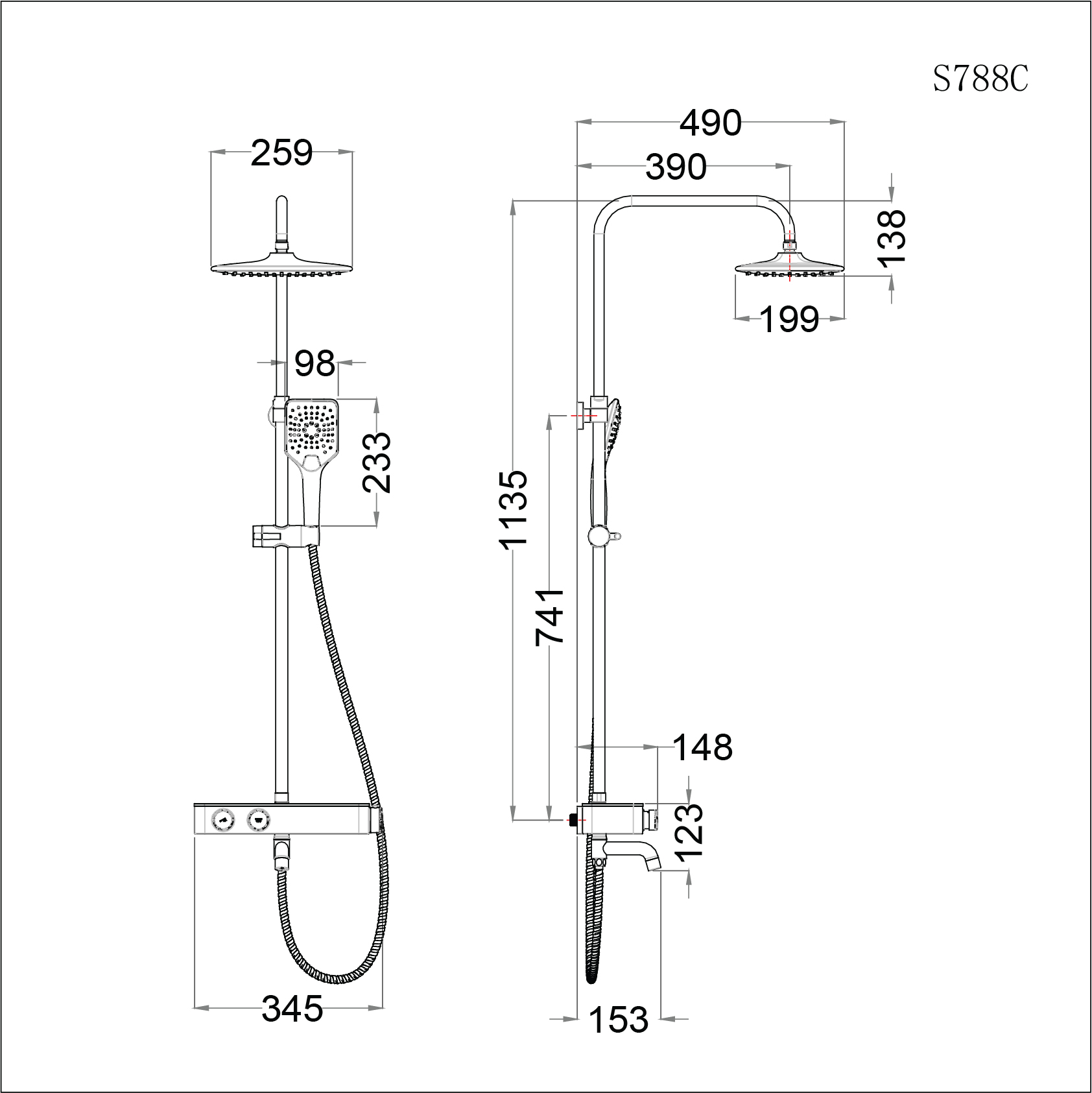 Cây sen tắm Caesar S788C nóng lạnh