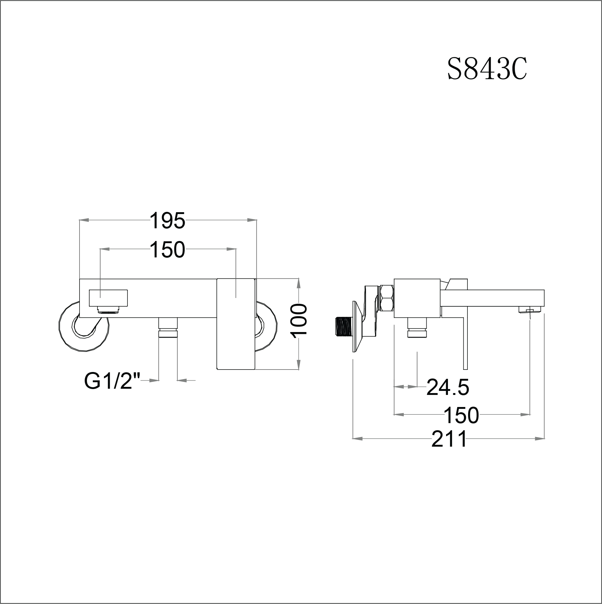 Vòi sen tắm nóng lạnh Caesar S843C