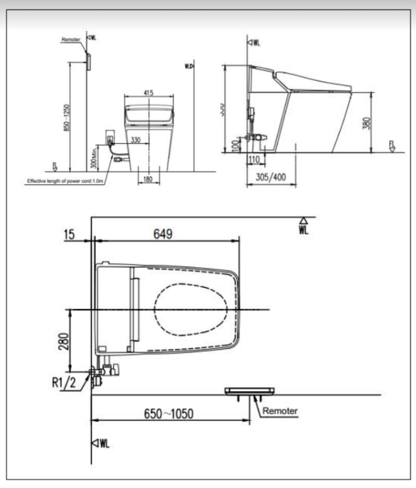 Bồn cầu điện tử American Standard Acacia Evolution WP-1806