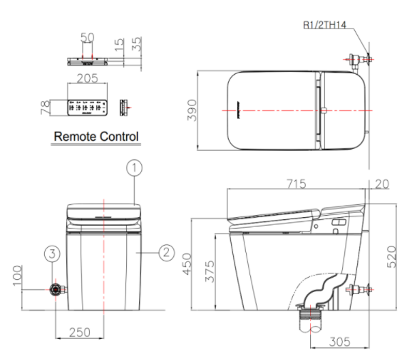 Bồn cầu điện tử American Standard Acacia Plat KP-8310