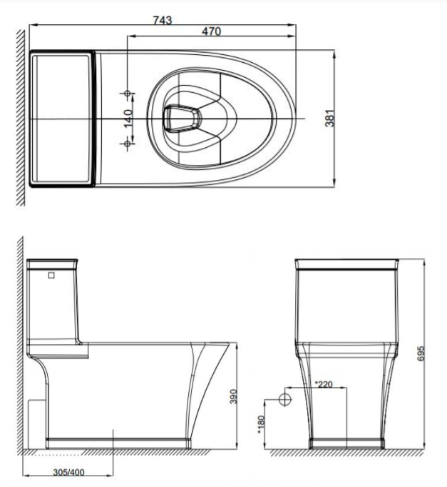 Bồn cầu 1 khối American Standard Kastello WP-2025