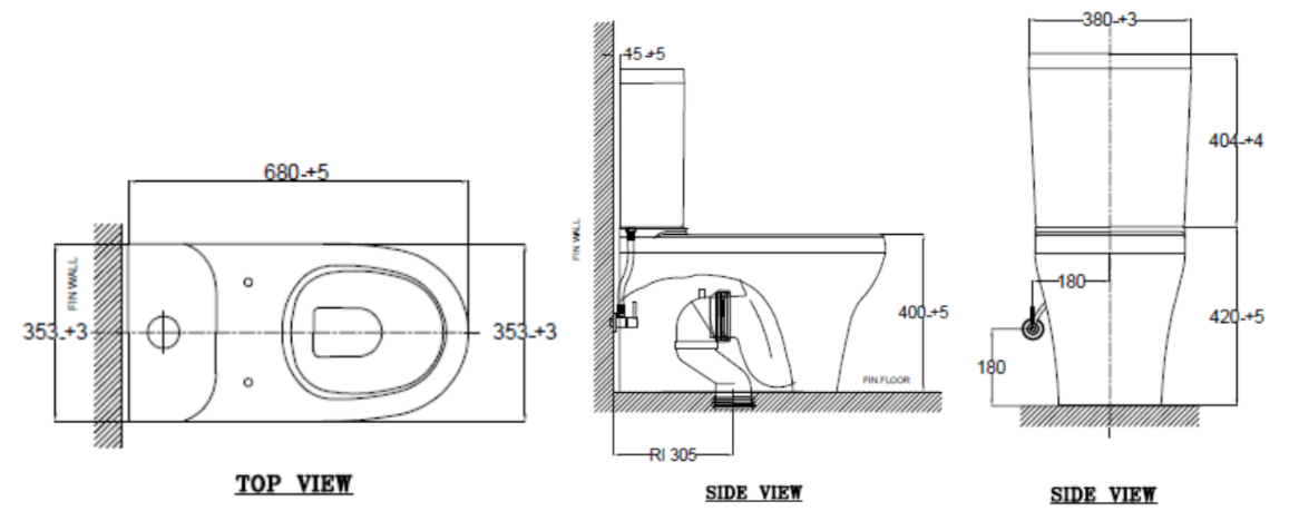 Bồn cầu 2 khối American Standard Cygnet 2309-WT