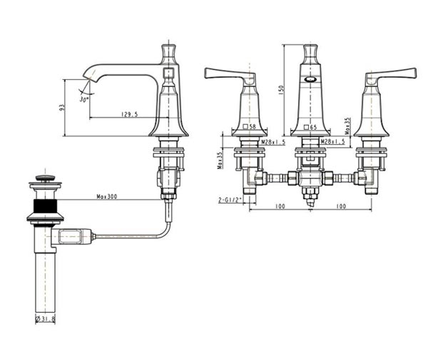 Vòi lavabo chậu rửa mặt American Standard WF-1603 nóng lạnh