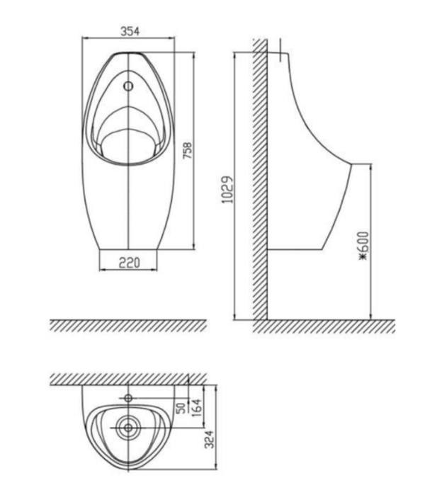 Bồn tiểu nam American Standard WP-6737T treo tường