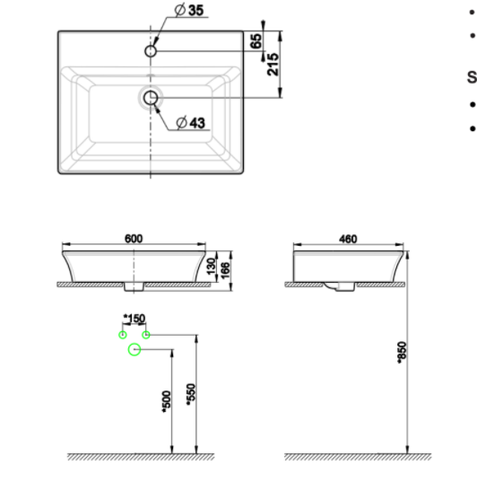 Lavabo chậu rửa mặt American Standard WP-F525.1H đặt bàn