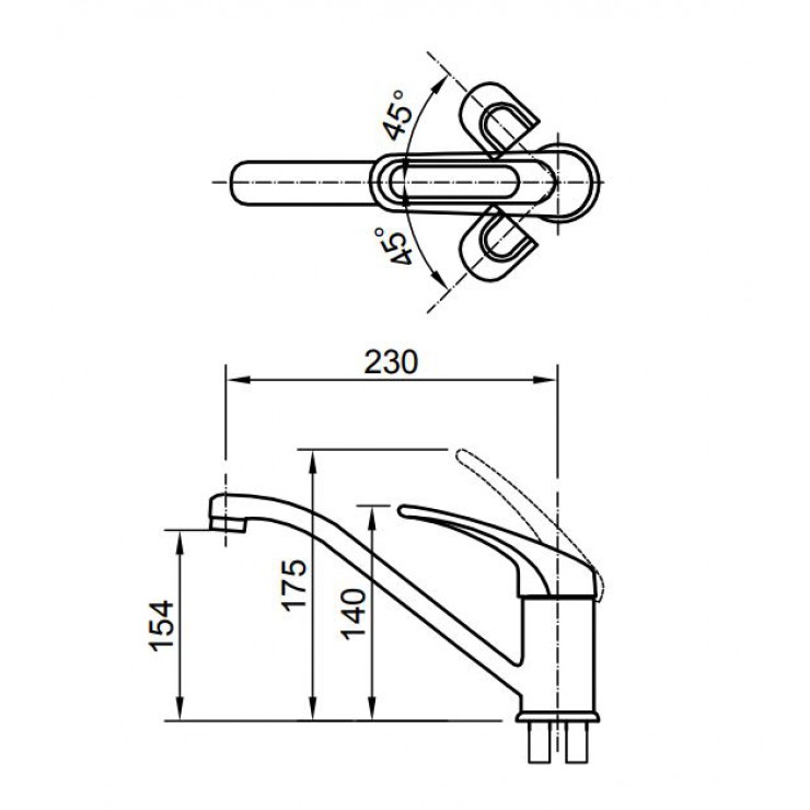 Vòi chậu rửa chén INAX SFV-212S nóng lạnh (SFV212S)