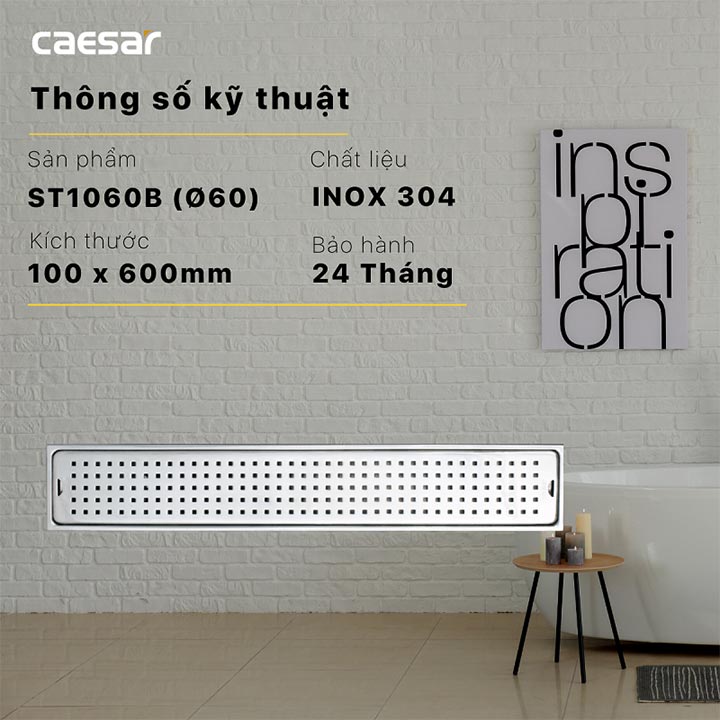 Phễu thoát sàn Caesar ST1060B (thoát Φ 60)