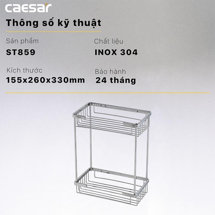 Kệ góc Caesar S859V 2 tầng Inox 304