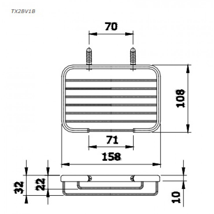 Bản vẽ kỹ thuật Đĩa đựng xà phòng TOTO TX2BV1B