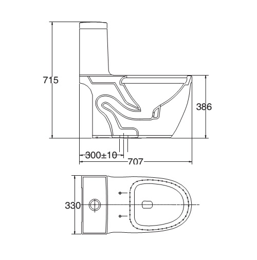 Bồn cầu 1 khối Viglacera V35M xả xoáy