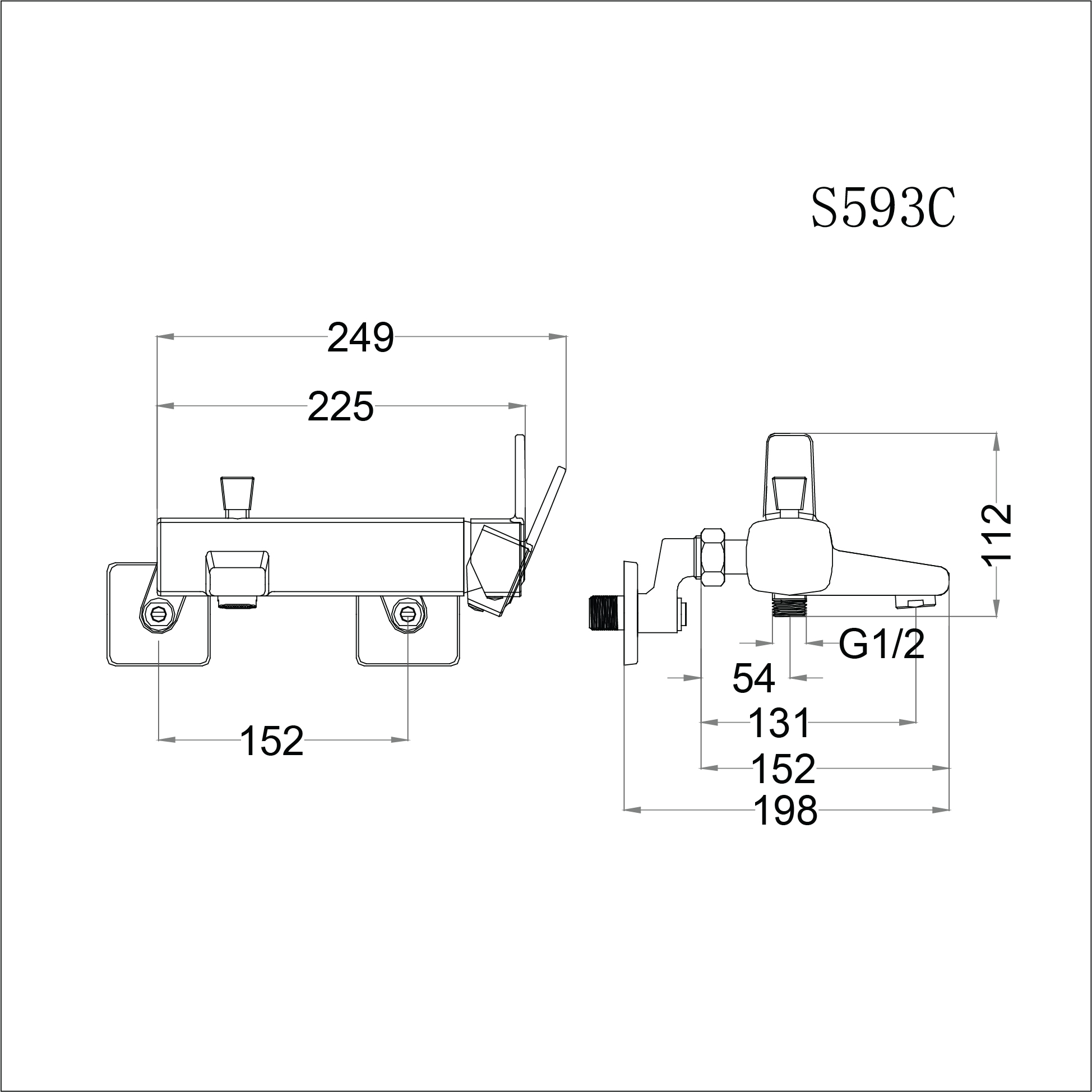 Vòi sen tắm nóng lạnh Caesar S593C