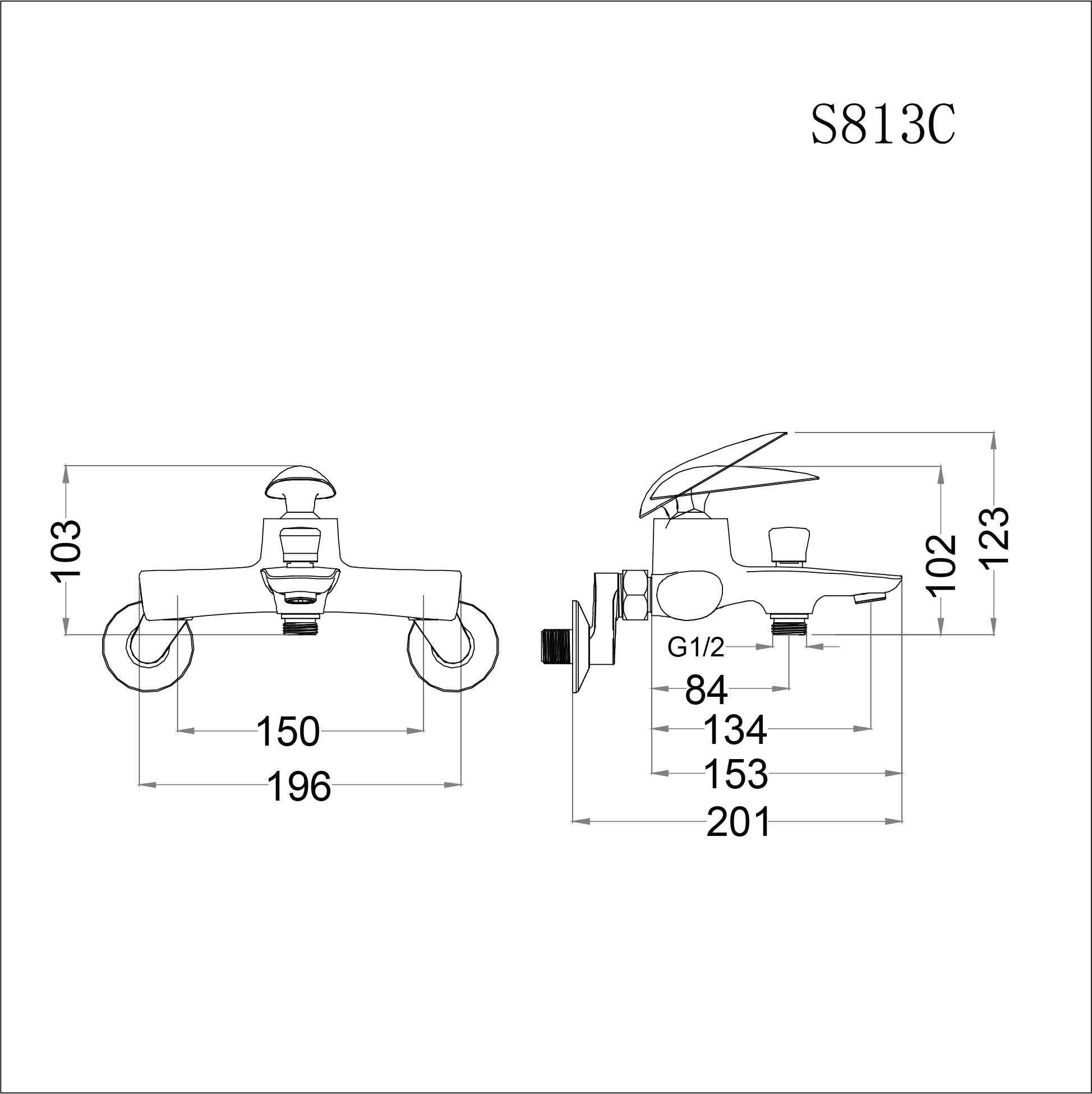 Vòi sen tắm nóng lạnh Caesar S813C