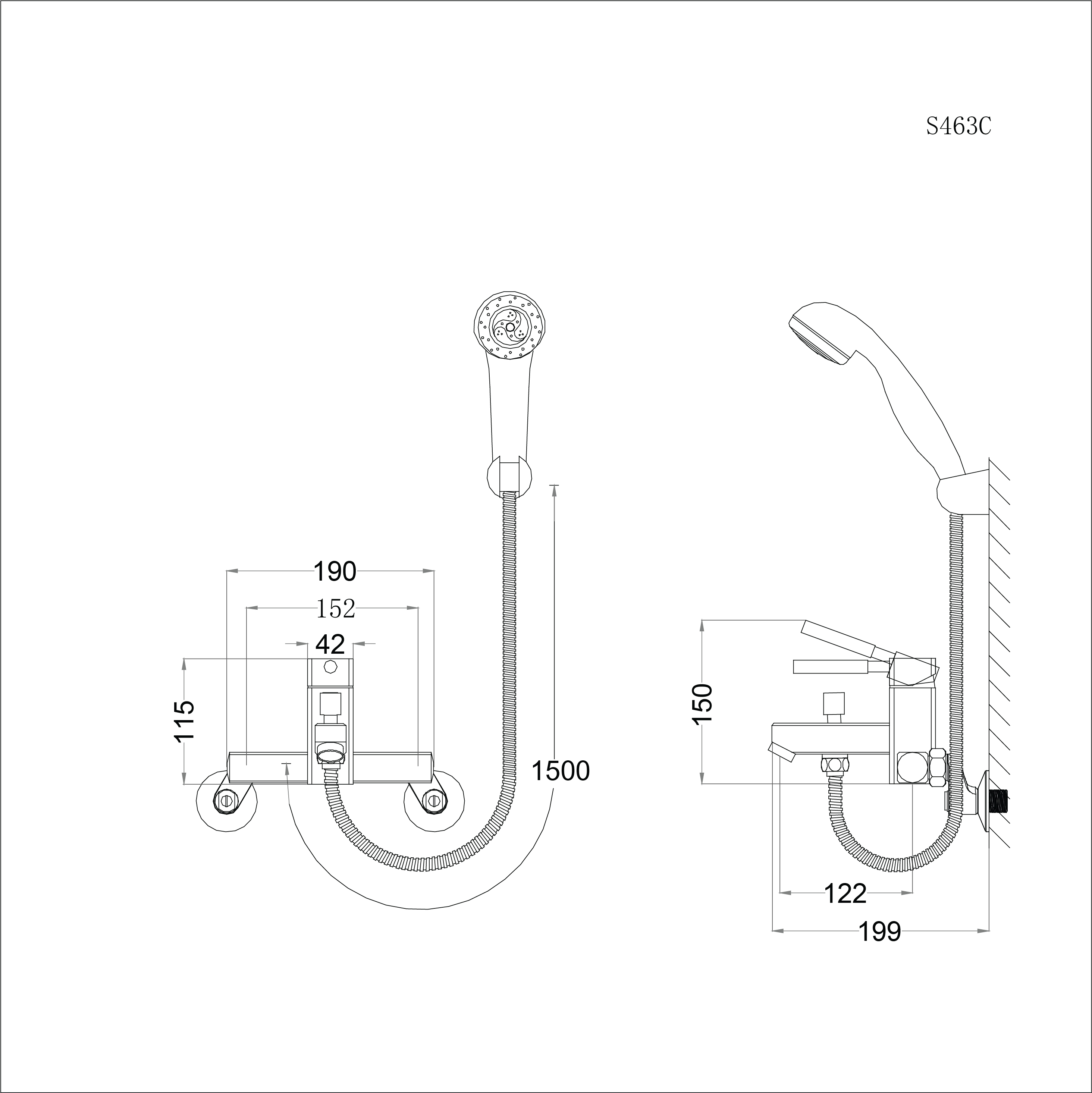 Vòi sen tắm nóng lạnh Caesar S463C