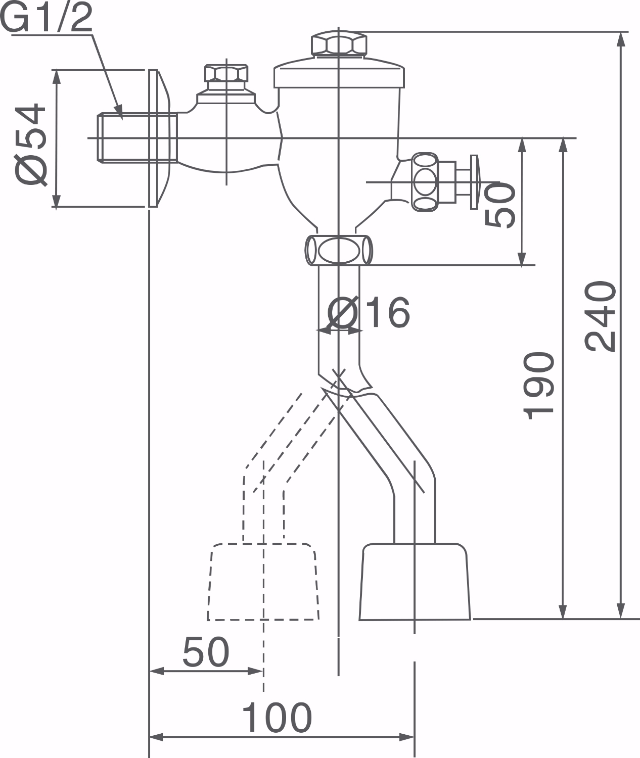 Xả tiểu INAX UF-8V ống cong xả nhấn (UF8V)