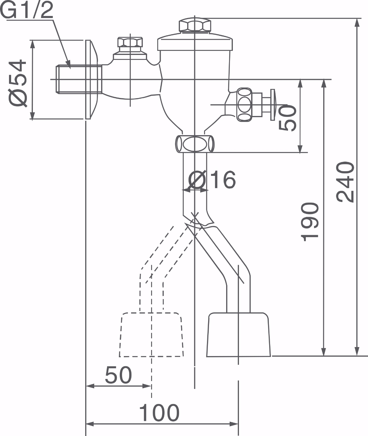 Xả tiểu Inax UF-8V ống cong xả nhấn (UF8V)