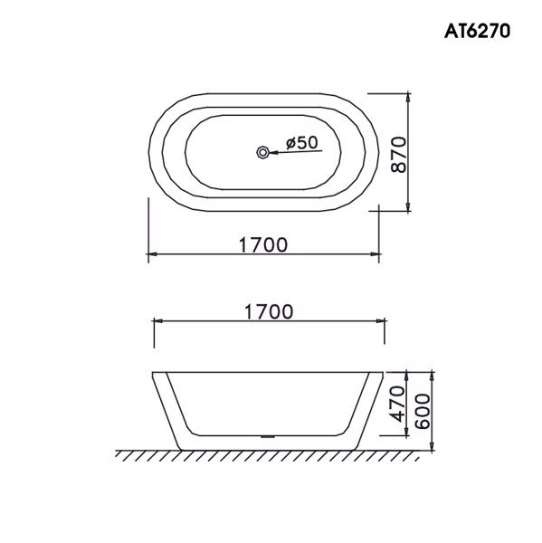 Bồn tắm lập thể Caesar AT6270 dài 1m70