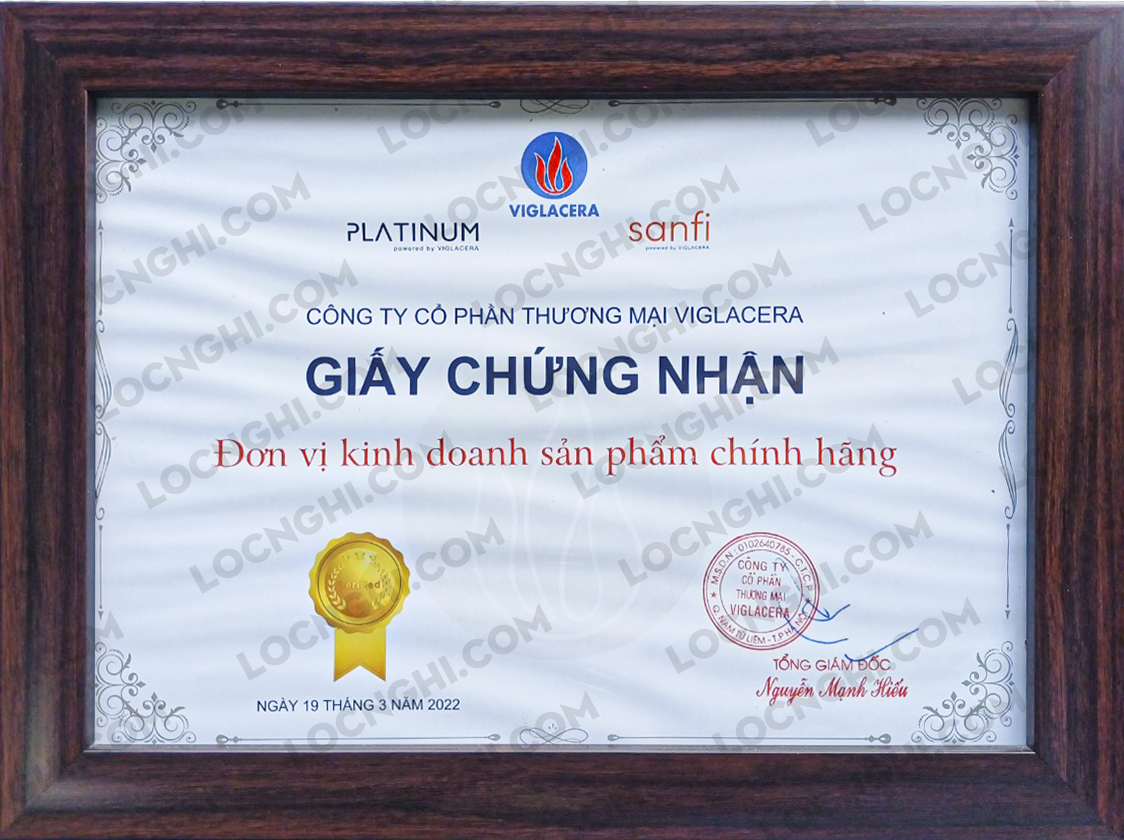 Đại lý chính hãng thương hiệu Viglacera, PLATINUM, SANFI Lộc Nghi Cần Thơ