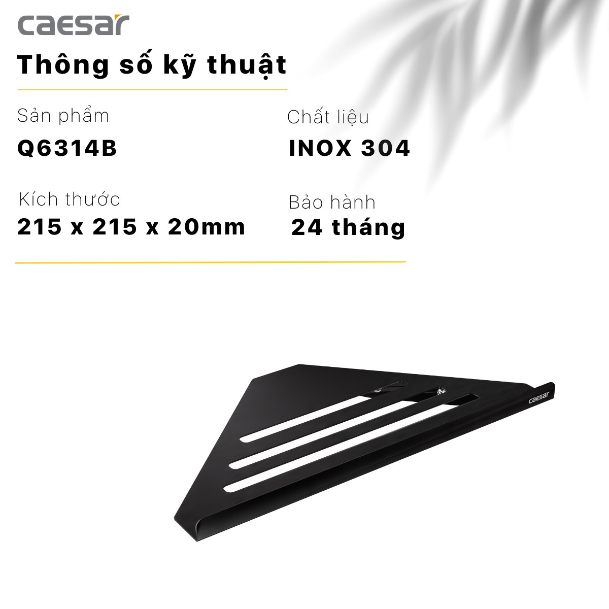 Kệ Inox góc phòng tắm Q6314B màu đen