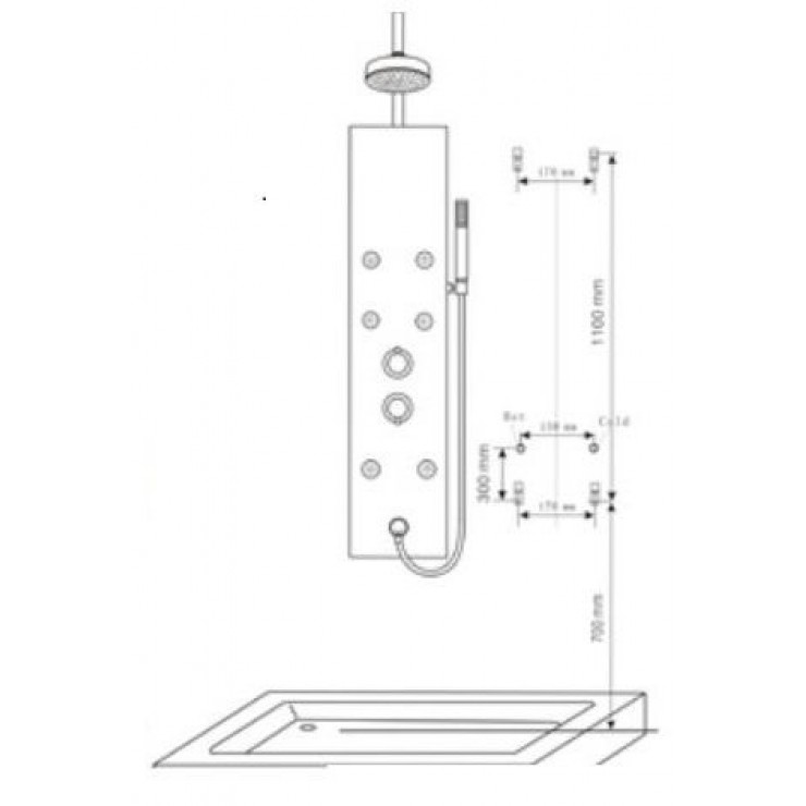 Bản vẽ kỹ thuật Sen thuyền Caesar SP132 nóng lạnh
