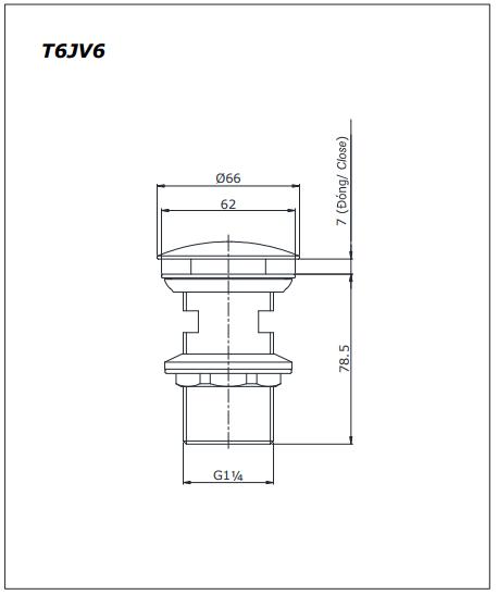 Nút xả nhấn Toto T6JV6