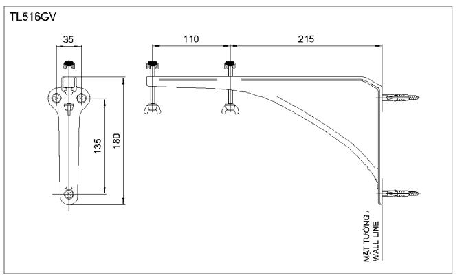 Bản vẽ bộ Giá Đỡ Chậu Âm Bàn Toto TL516GV