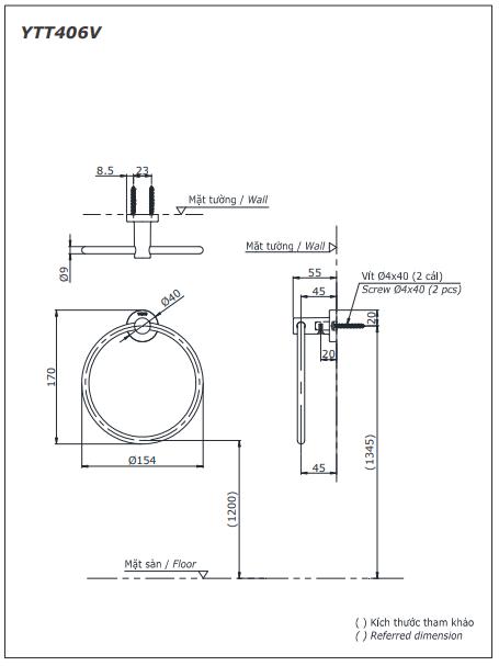 Bản vẽ Vòng Treo Khăn Toto YTT406V