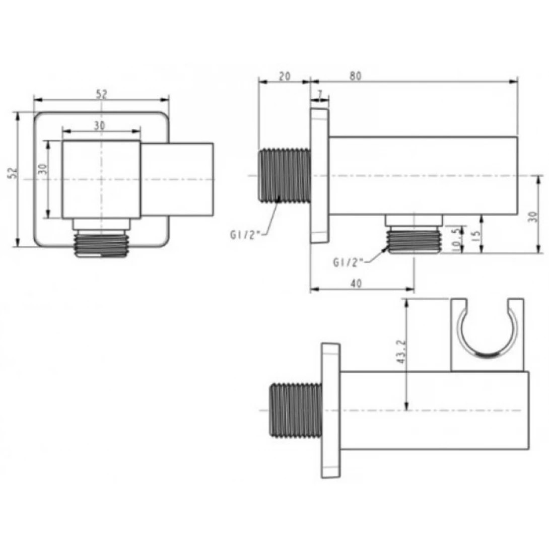 Bản vẽ kỹ thuật Gác Sen American Standard FFAS9143CS Vuông Màu Vàng
