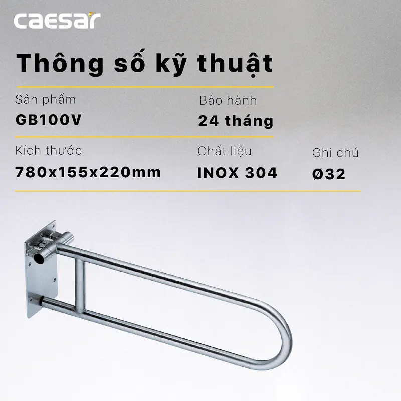 Thanh Vịn Inox Caesar GB100V Gắn Tường