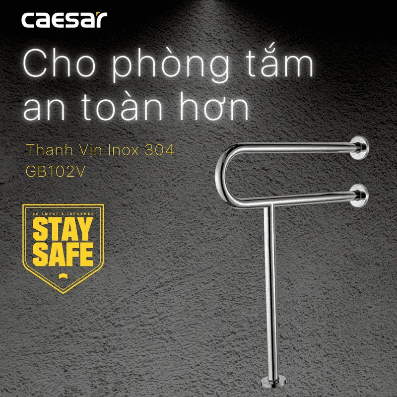 Thanh Vịn Inox Caesar GB102V Gắn Tường Ø32