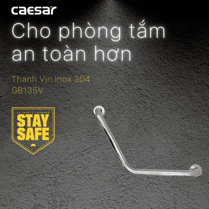 Thanh Vịn Inox Caesar GB135V Gắn Tường Ø32 400mm